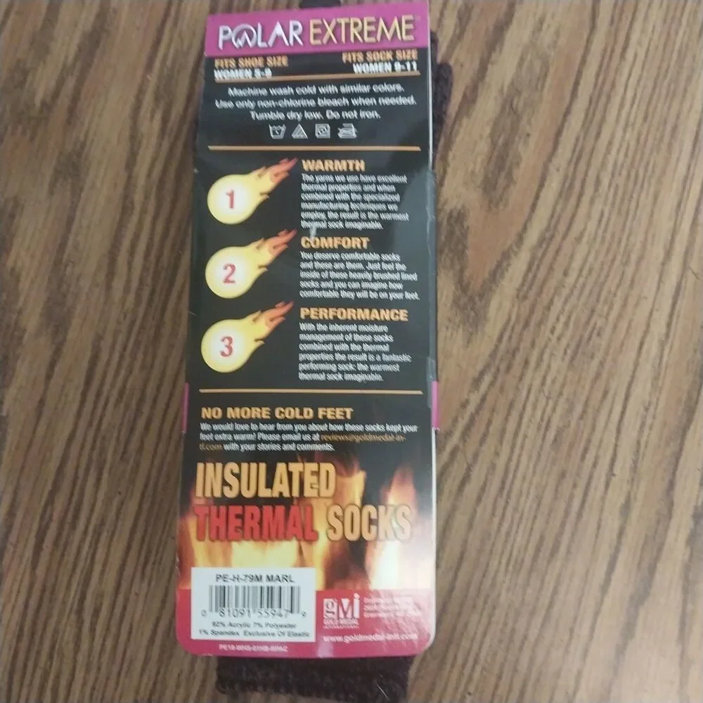 Polar Extreme Women's Moisture Wicking Insulated Thermal Socks Size 5-9